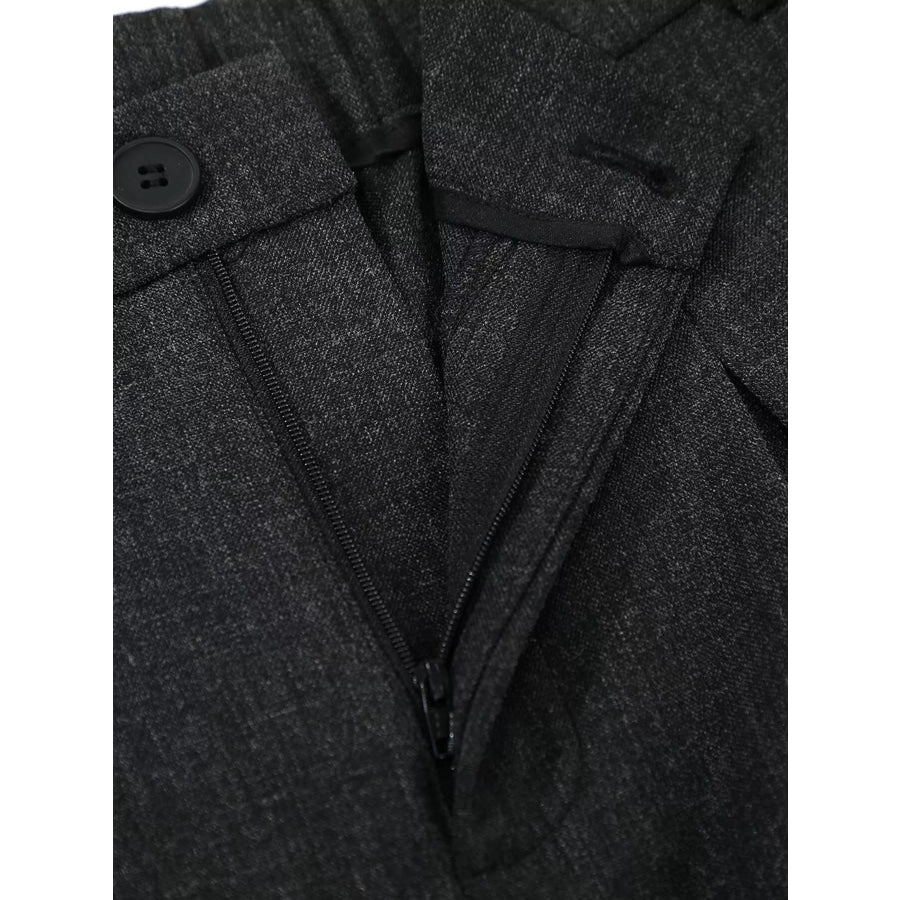Men’s High-Waisted Pleated Wide-Leg Capri Pants Apparel and Accessories