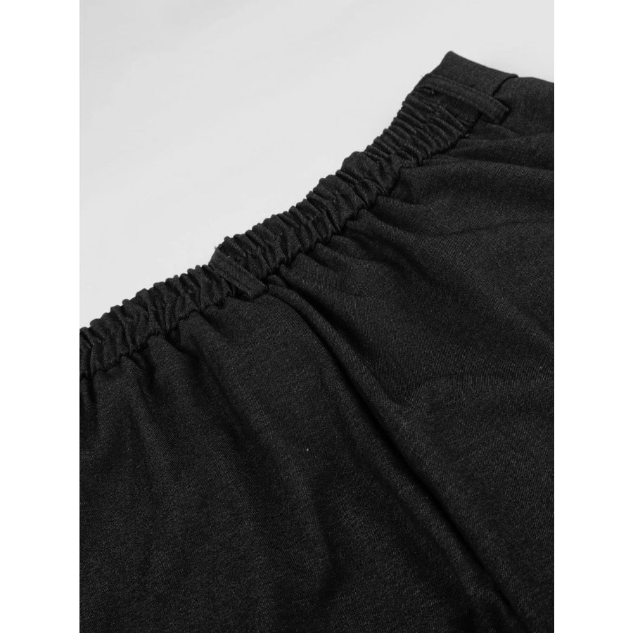 Men’s High-Waisted Pleated Wide-Leg Casual Pants Apparel and Accessories