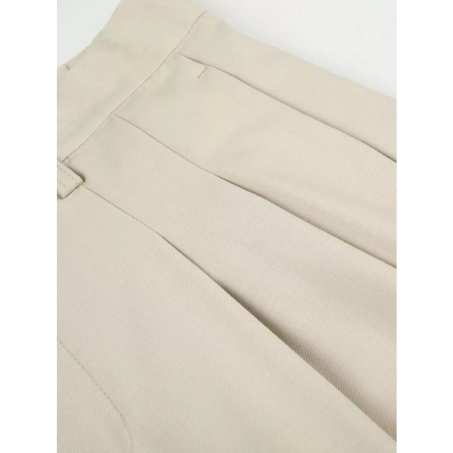 Men’s High-Waisted Pleated Wide-Leg Pants Apparel and Accessories