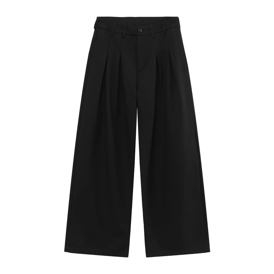 Men’s High-Waisted Pleated Wide-Leg Pants Apparel and Accessories