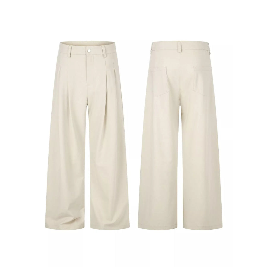 Men’s High-Waisted Pleated Wide-Leg Pants Apparel and Accessories