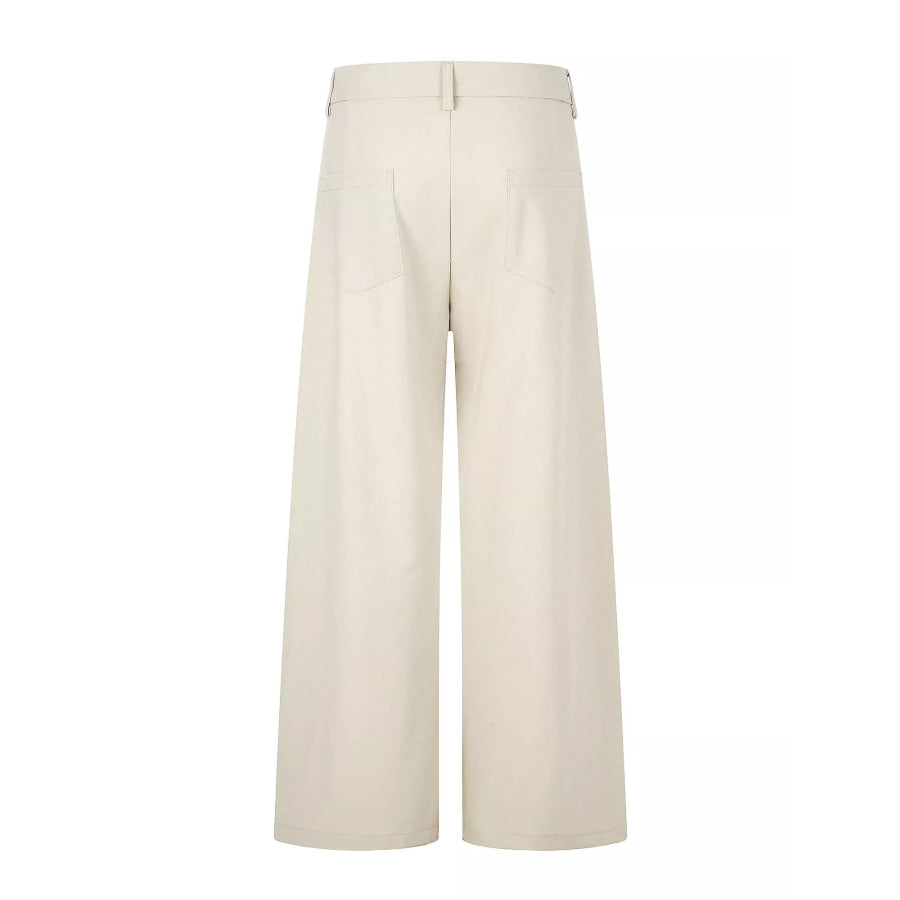 Men’s High-Waisted Pleated Wide-Leg Pants Apparel and Accessories