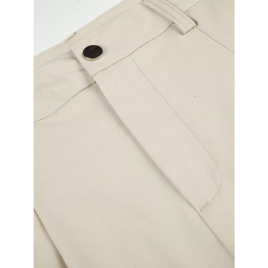 Men’s High-Waisted Pleated Wide-Leg Pants Apparel and Accessories
