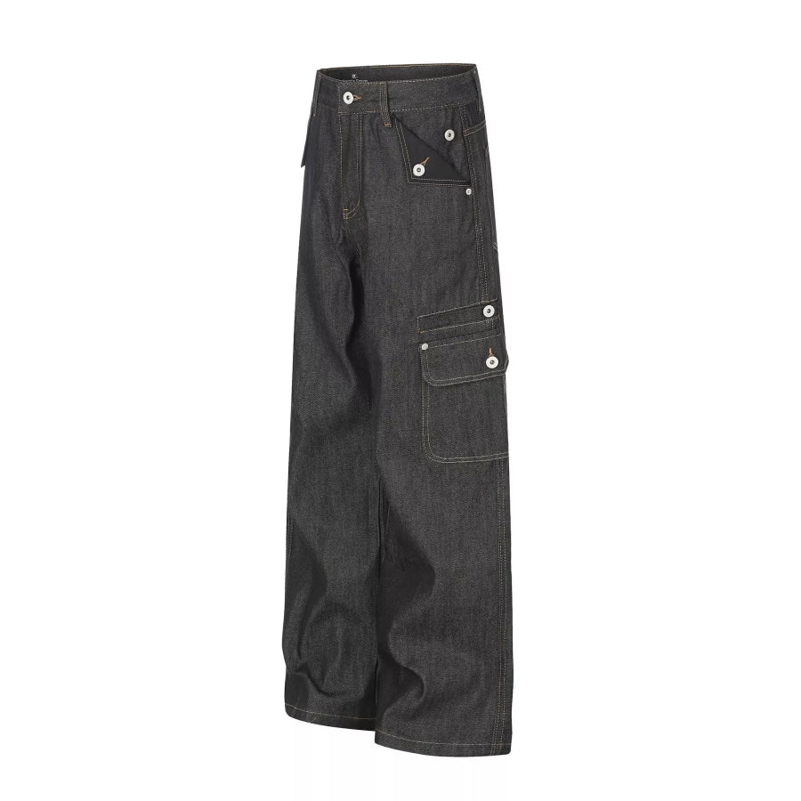 Men’s High-Waisted Wide-Leg Jeans Black / S Apparel and Accessories