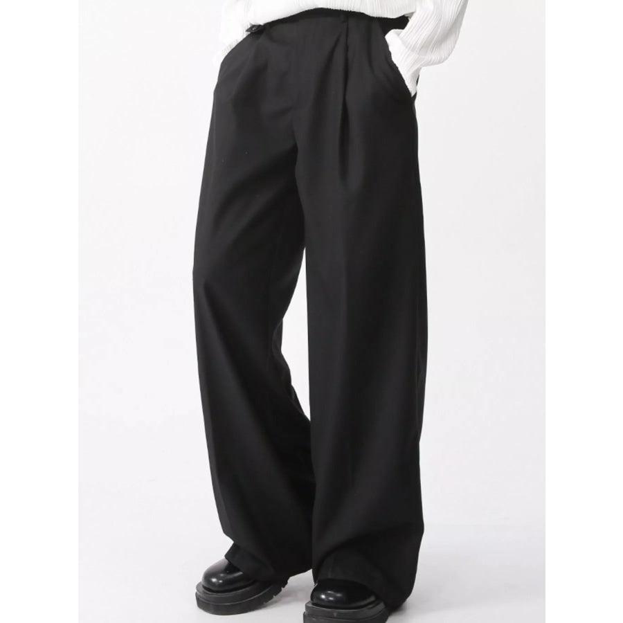 Men’s High-Waisted Wide-Leg Pants Black / S Apparel and Accessories
