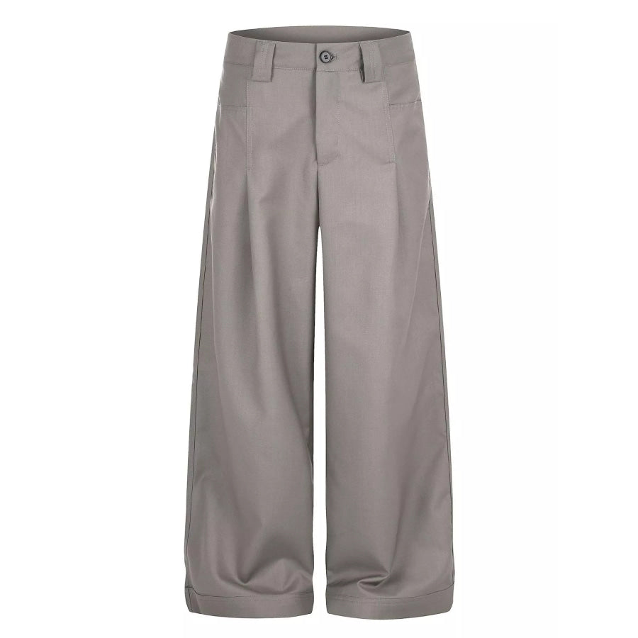 Men’s High-Waisted Wide-Leg Pants Khaki / S Apparel and Accessories