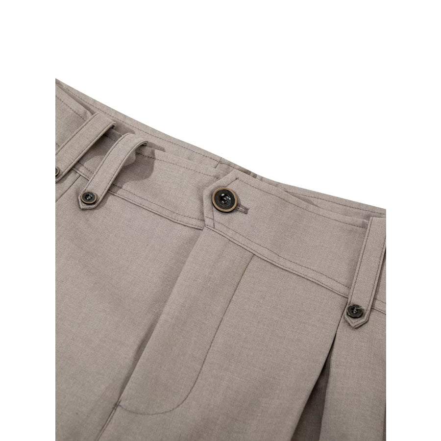 Men’s High-Waisted Wide-Leg Pleated Casual Pants Apparel and Accessories