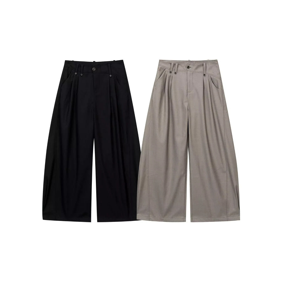 Men’s High-Waisted Wide-Leg Pleated Casual Pants Apparel and Accessories