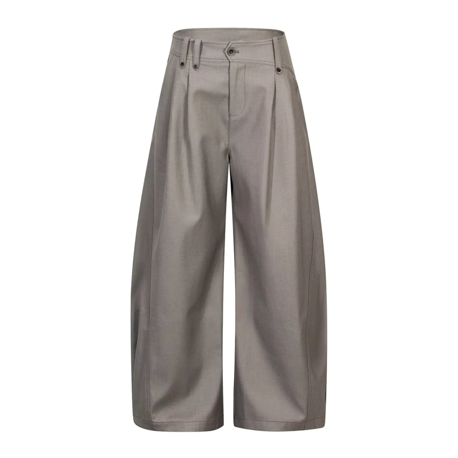 Men’s High-Waisted Wide-Leg Pleated Casual Pants Khaki / S Apparel and Accessories