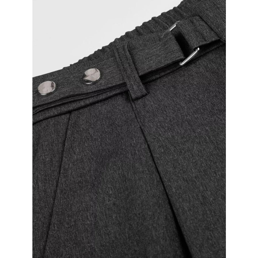 Men’s High-Waisted Wide-Leg Pleated Pants Apparel and Accessories