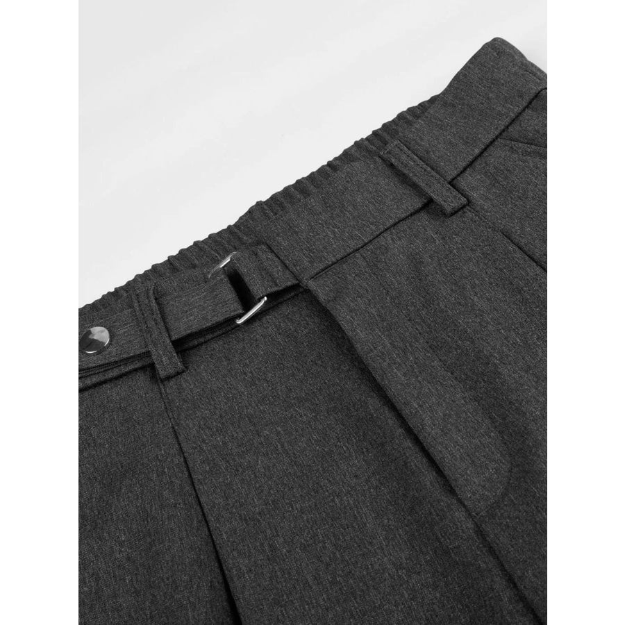 Men’s High-Waisted Wide-Leg Pleated Pants Apparel and Accessories