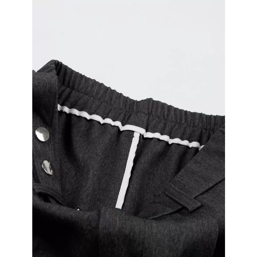 Men’s High-Waisted Wide-Leg Pleated Pants Apparel and Accessories