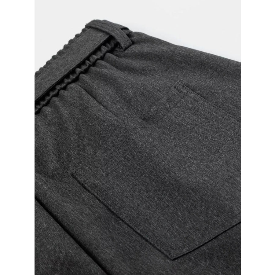 Men’s High-Waisted Wide-Leg Pleated Pants Apparel and Accessories