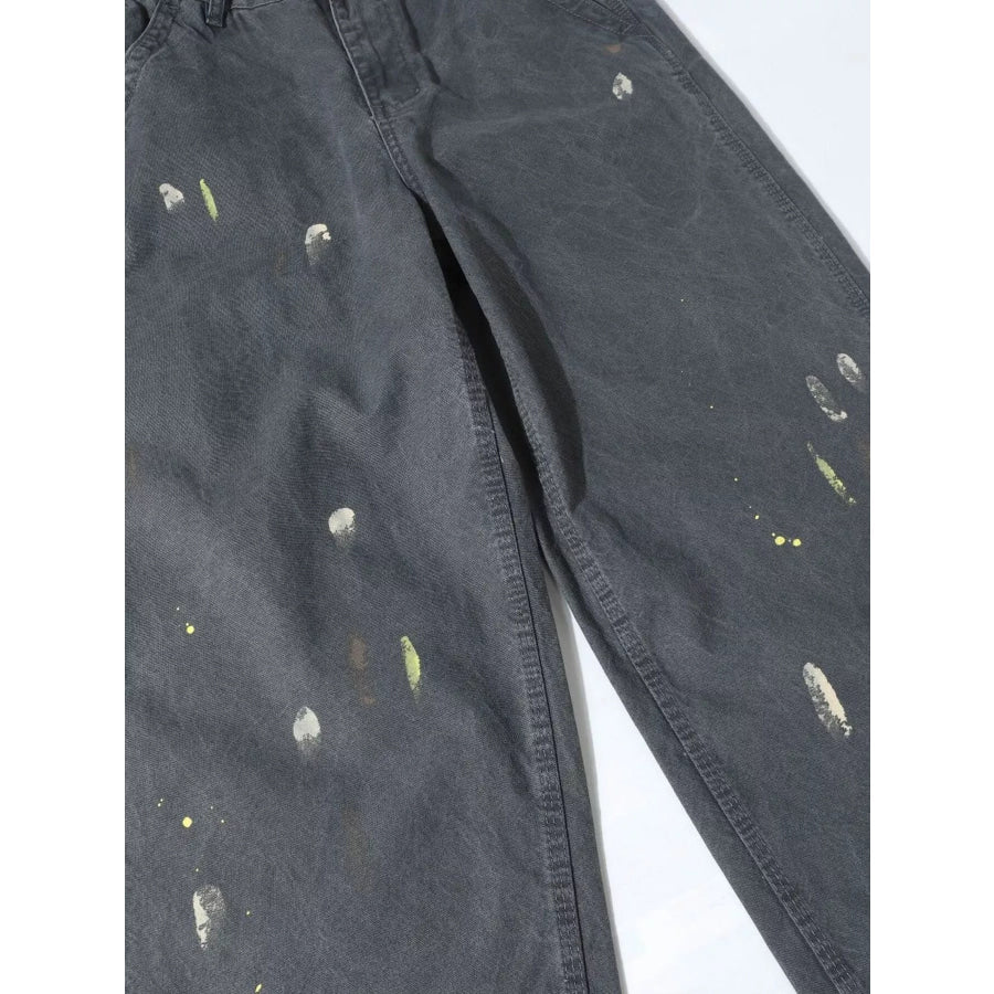 Men’s Ink-Splash Loose Fit Pants Apparel and Accessories