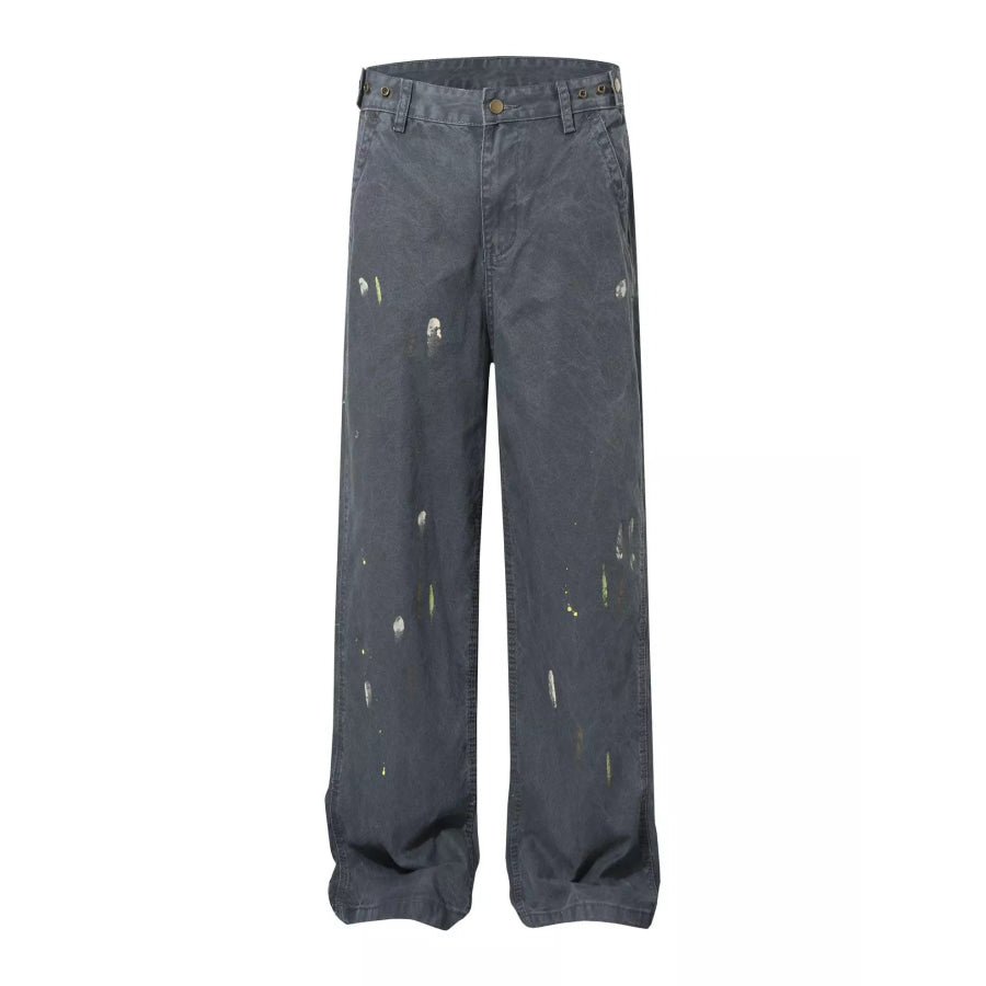 Men’s Ink-Splash Loose Fit Pants Grey / S Apparel and Accessories