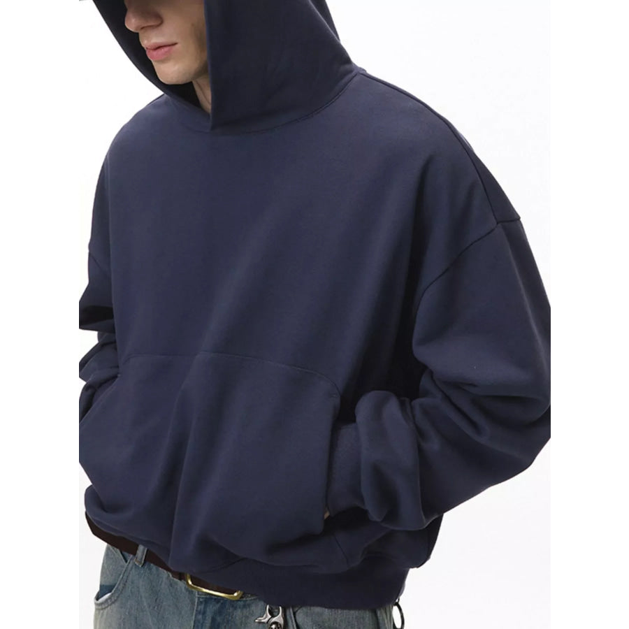 Men’s Kangaroo Pocket Dropped Shoulder Hoodie Apparel and Accessories