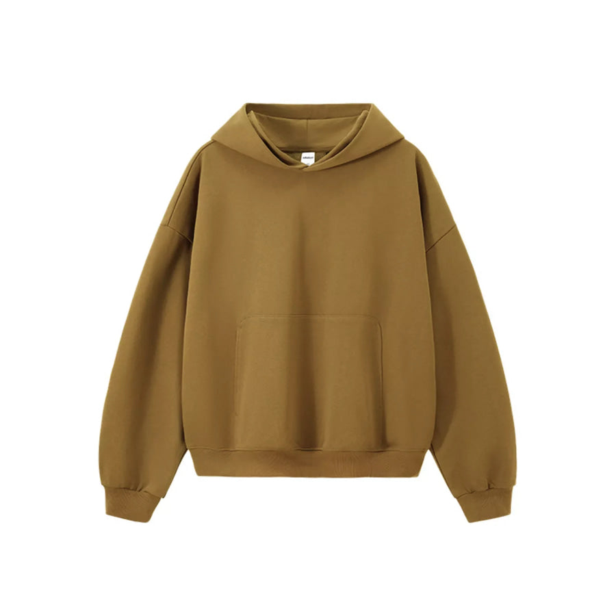 Men’s Kangaroo Pocket Dropped Shoulder Hoodie Mustard / S Apparel and Accessories