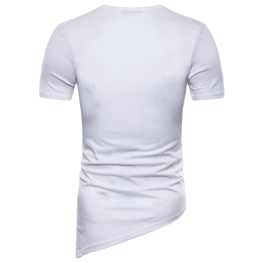Men’s Lace-Up Asymmetric Hem T-Shirt Apparel and Accessories