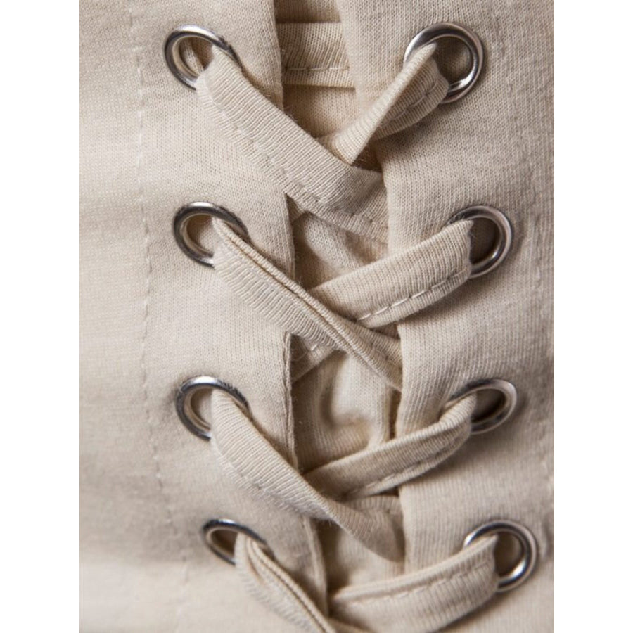 Men’s Lace-Up Asymmetric Hem T-Shirt Apparel and Accessories