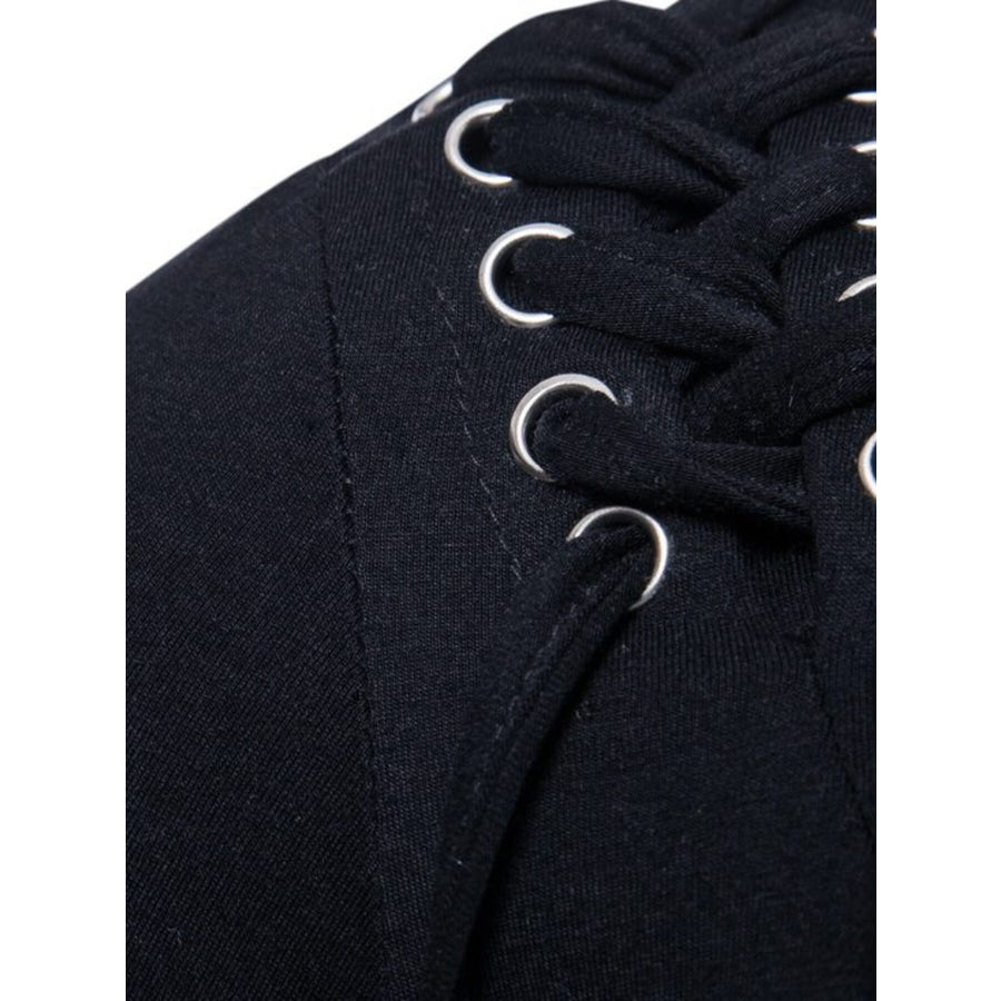 Men’s Lace-Up Asymmetric Hem T-Shirt Apparel and Accessories
