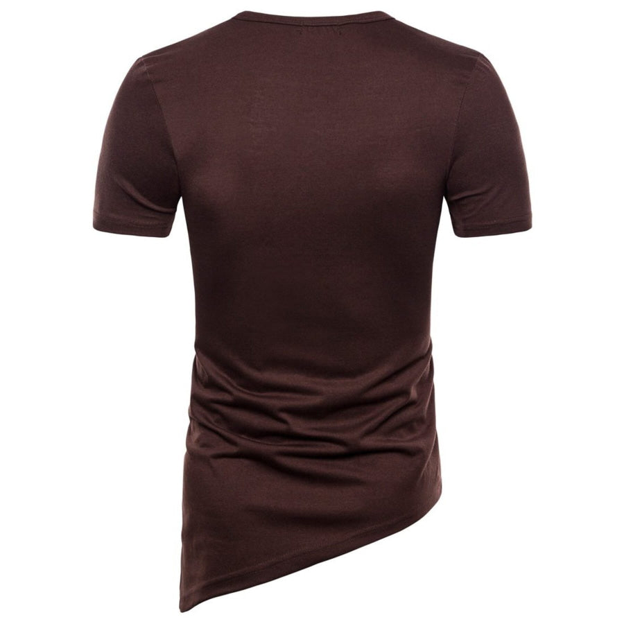 Men’s Lace-Up Asymmetric Hem T-Shirt Apparel and Accessories