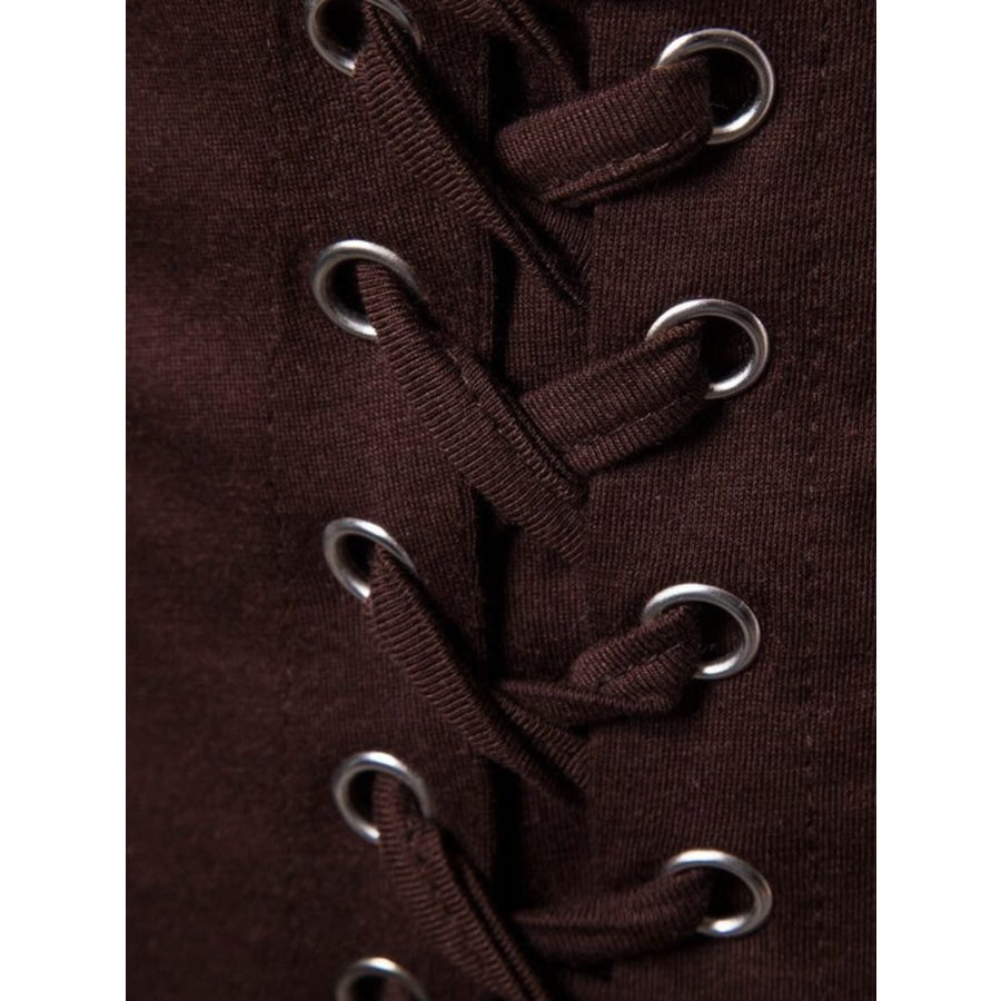 Men’s Lace-Up Asymmetric Hem T-Shirt Apparel and Accessories