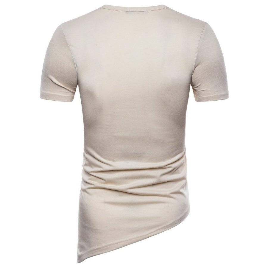 Men’s Lace-Up Asymmetric Hem T-Shirt Apparel and Accessories