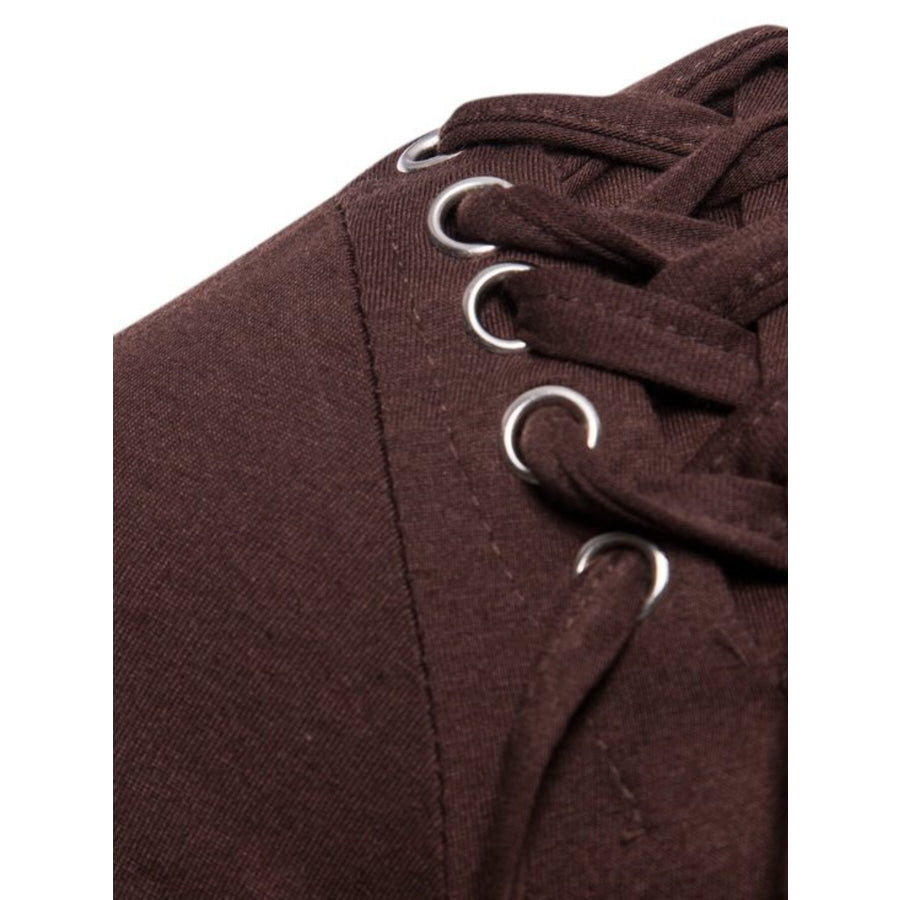 Men’s Lace-Up Asymmetric Hem T-Shirt Apparel and Accessories