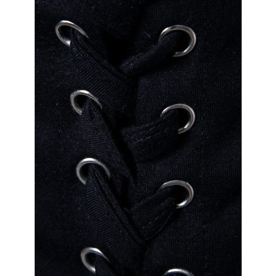 Men’s Lace-Up Asymmetric Hem T-Shirt Apparel and Accessories