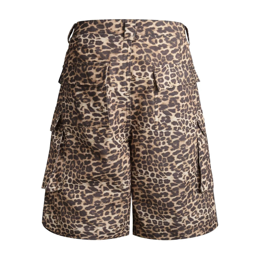 Men’s Leopard Print Cargo Capris Apparel and Accessories