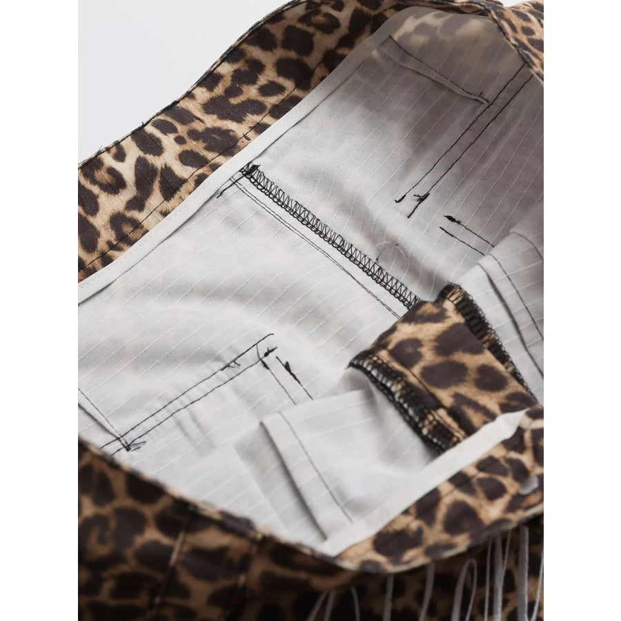 Men’s Leopard Print Cargo Capris Apparel and Accessories