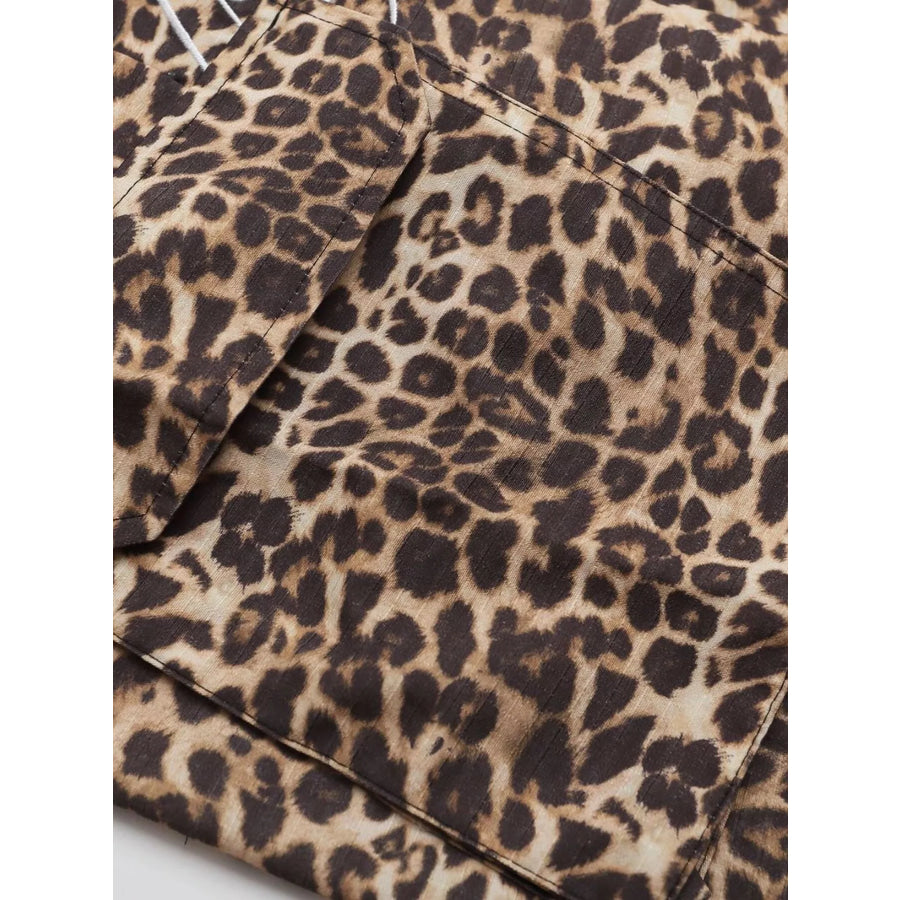 Men’s Leopard Print Cargo Capris Apparel and Accessories