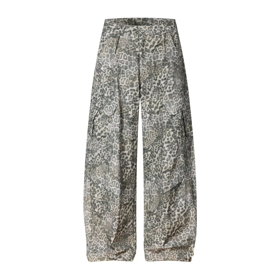 Men’s Leopard Print Cargo Pants Leopard / S Apparel and Accessories