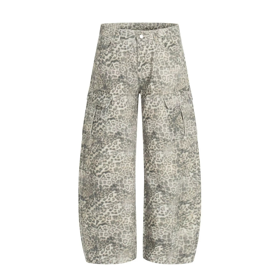 Men’s Leopard Print Cargo Pants Leopard / S Apparel and Accessories