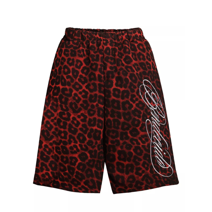 Men’s Leopard Print Casual Capris Red / M Apparel and Accessories