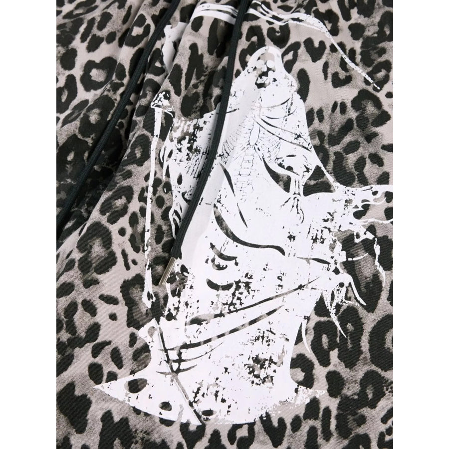 Men’s Leopard Print Wide-Leg Pants Apparel and Accessories