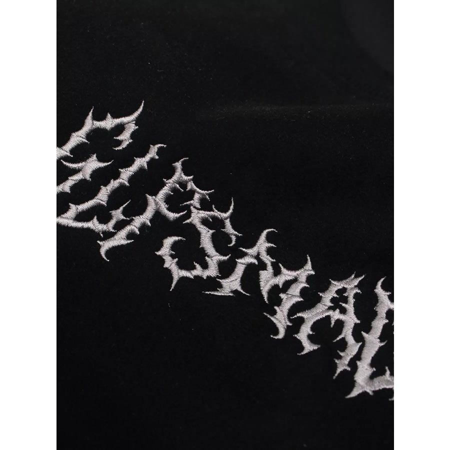 Men’s Letter Embroidered Round Neck T-Shirt Apparel and Accessories