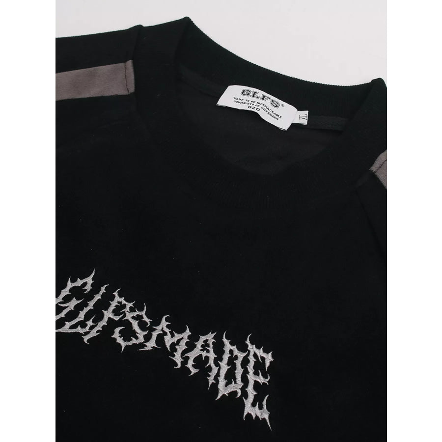 Men’s Letter Embroidered Round Neck T-Shirt Apparel and Accessories