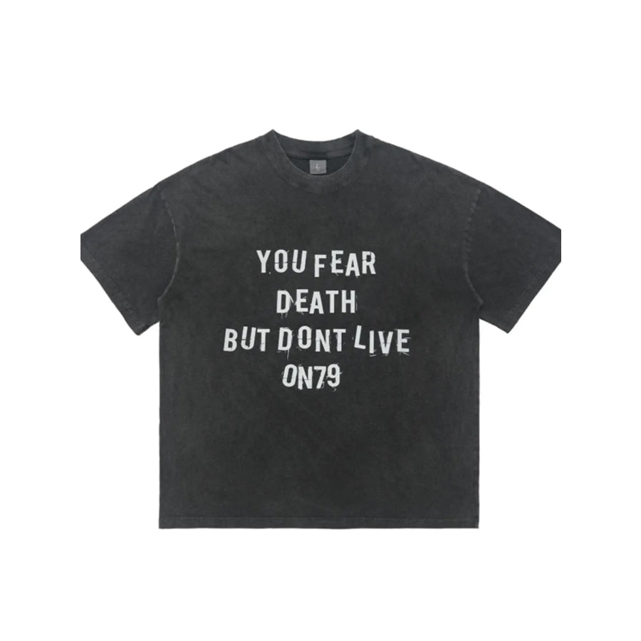 Men’s Letter Graphic Round Neck Short Sleeve T-Shirt Dark Gray / M Apparel and Accessories