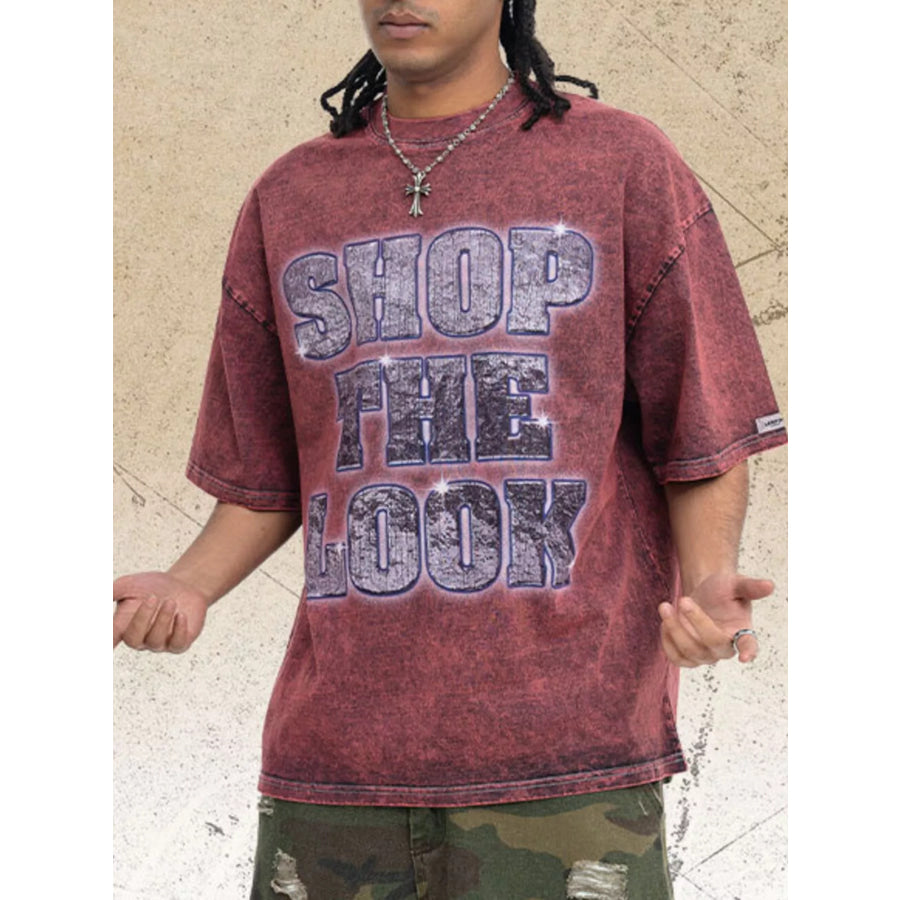 Men’s Letter Graphic Short Sleeve T-Shirt Apparel and Accessories