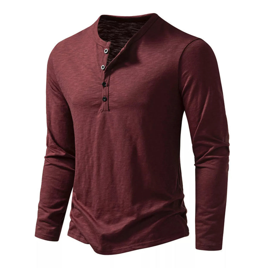 Men’s Long Sleeve Henley T-Shirt Apparel and Accessories
