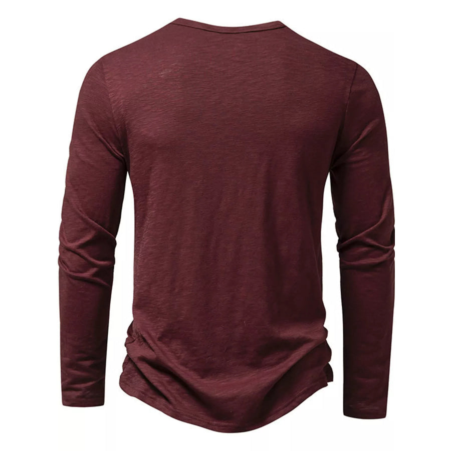 Men’s Long Sleeve Henley T-Shirt Apparel and Accessories