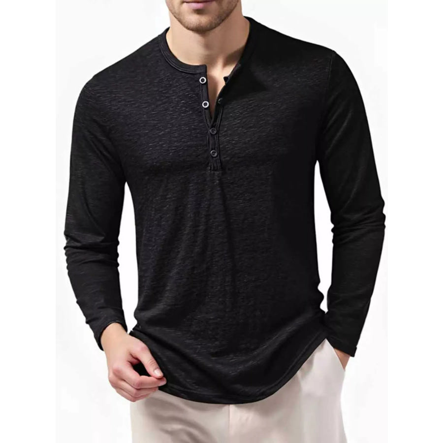 Men’s Long Sleeve Henley T-Shirt Apparel and Accessories