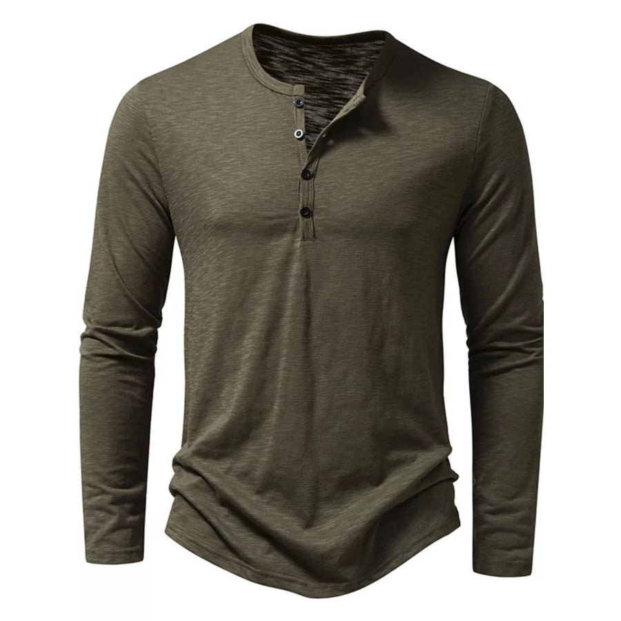 Men’s Long Sleeve Henley T-Shirt Apparel and Accessories