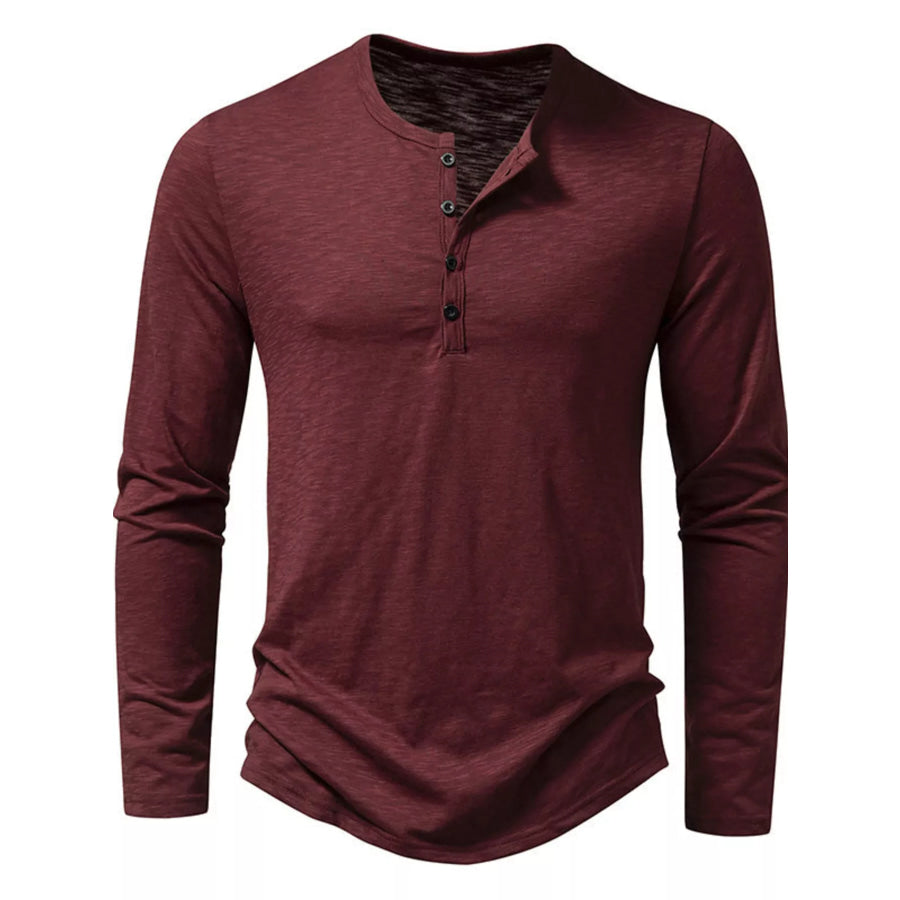 Men’s Long Sleeve Henley T-Shirt Apparel and Accessories