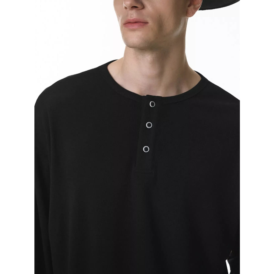 Men’s Long Sleeve Henley T-Shirt Apparel and Accessories