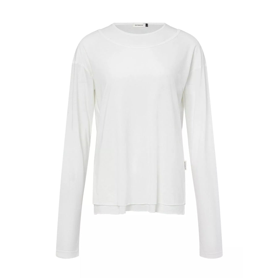Men’s Long-Sleeve Round Neck T-Shirt White / M Apparel and Accessories