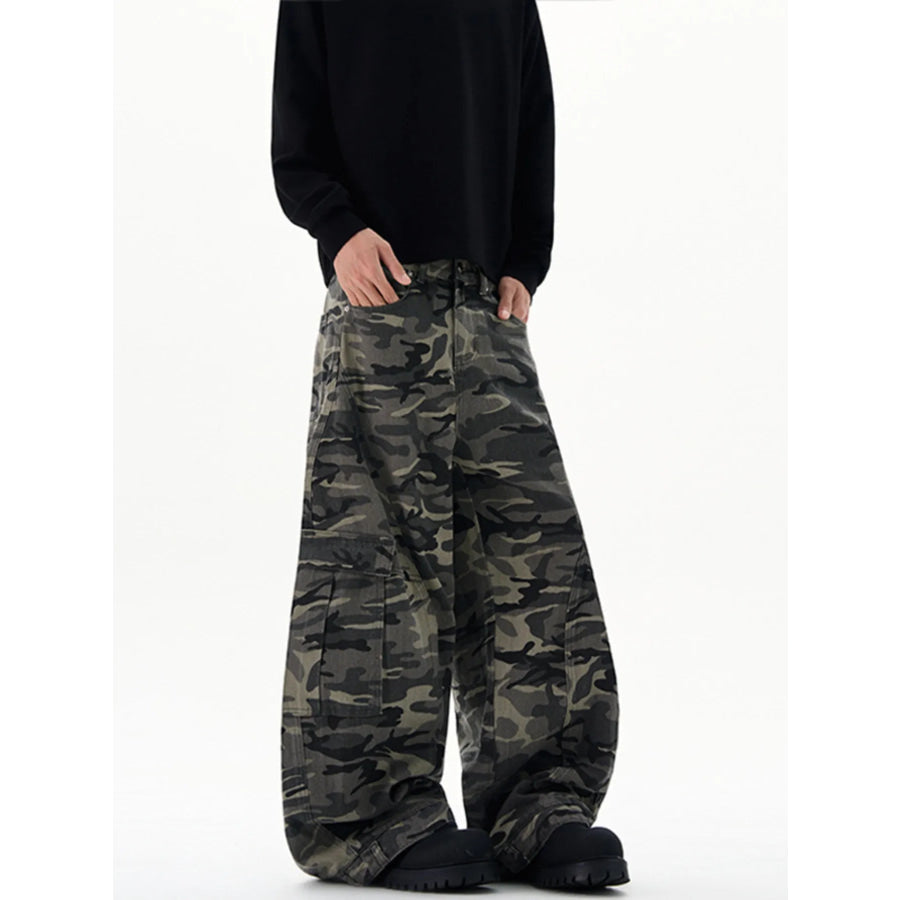 Men’s Loose Fit Camouflage Cargo Pants Apparel and Accessories