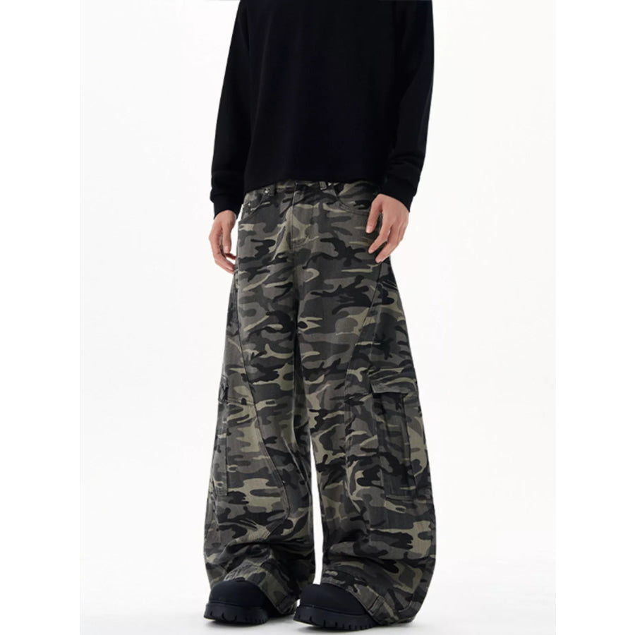Men’s Loose Fit Camouflage Cargo Pants Apparel and Accessories