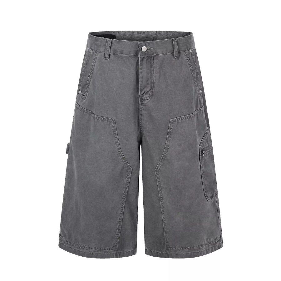 Men’s Loose Fit Cargo Capris Grey / S Apparel and Accessories